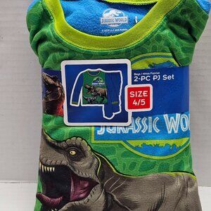New Jurassic World Dinosaurs T-Rex Kids Child Pjs Pajama Flame Resistant 2pc 4 5